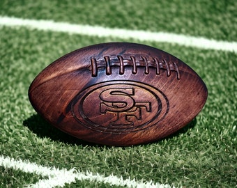 San Francisco 49ers Hand Carved Football Plaque