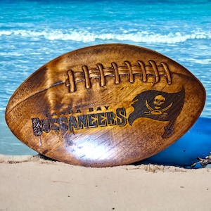 Tampa Bay Buccaneers Hand Crafted Football Plaque