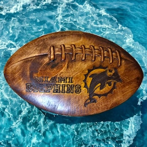 Miami Dolphins Hand Crafted Football Plaque