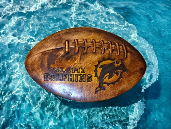 Miami Dolphins Hand Crafted Football Plaque