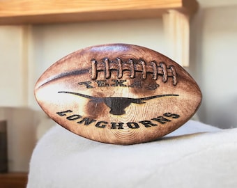 Plaque de football fabriquée à la main Texas Longhorns