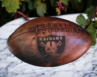 Las Vegas Raiders!  Hand Carved Football Plaque