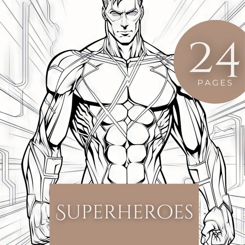 Printable Colouring Sheets Superheroes Collection 1 25 Pages DIGITAL ...