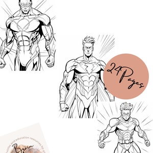 Printable Colouring Sheets Superheroes Collection 1 25 Pages DIGITAL ...