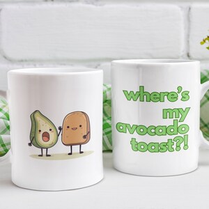 Avocado Toast Ceramic Mug: Foodie Gift, Playful Design