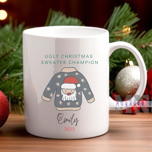 Funny Christmas Coffee Mug: Ugly Sweater Champion Gag Gift