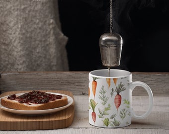 Colorful Carrot Coffee Mug: 11oz Ceramic, Garden Design