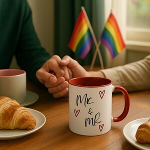Mr. & Mr. Couples Mug - LGBTQ+ Wedding Gift - Pride Coffee Cup - Anniversary Present