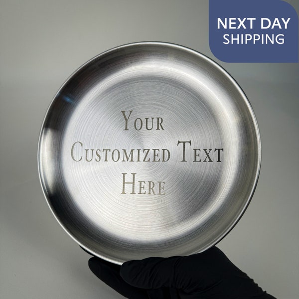 Premium Personalized Stainless Steel Plate | Custom Engraved Kitchen Utensil | Unique Gift Idea | Father's Day | Anniversary | Kitchen Wear