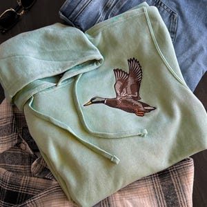 Mallard Duck Embroidered Sweatshirt | Waterfowl Nature Pullover | Birdwatcher Crewneck Gift | Outdoorsy Unisex Sweater | Duck Lover Shirt