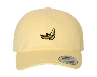 Banana Embroidered Dad Hat Gift, Cute Unisex Adjustable Baseball Cap, Unstructured Cap with Adjustable Buckle Strap - Multiple Colors