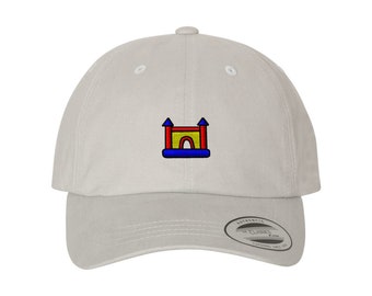 Moon Bounce Embroidered Dad Hat Gift, Cute Unisex Adjustable Baseball Cap, Unstructured Cap with Adjustable Buckle Strap - Multiple Colors