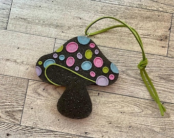 Black Mushroom Air Freshener: Handmade Car Scent
