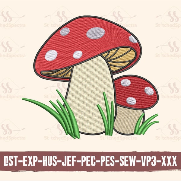 Mushroom Embroidery Design, Forest Toadstool Machine Embroidery, Wild Mushroom Digital Design, Perfectly Stitched Embroidery Dst Pes Files