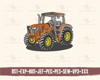 Toy Tractor Embroidery Design, Tractor Farming Digital Dst Sew Files, Machine Embroidered Instant Download Files, Perfect Stitched Pattern