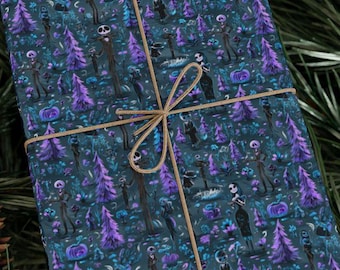 Whimsical Dark Christmas Wrapping Paper: Spooky Gothic Nightmare Gift Wrap