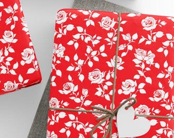 Red Rose Wrapping Paper: Elegant Floral Gift Wrap