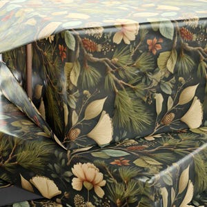 Botanical Wrapping Paper: Elegant Floral Gift Wrap, Green Earth Tones image 1