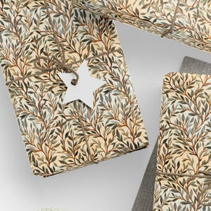 Elegant Botanical Leaves Wrapping Paper Stylish Gift Wrap Leafy Design Nature Inspired Paper Eucalyptus Branches Classy Paper Roll Glossy
