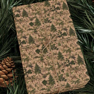 Botanical Forest Wrapping Paper Elegant Greenery Gift Wrap Nature Inspired Foliage Paper for Eco Friendly Weddings Birthdays Holidays Unique