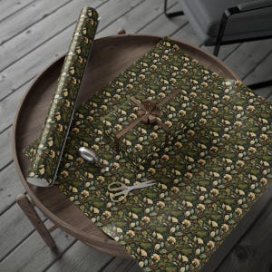 Botanical Wrapping Paper: Elegant Floral Gift Wrap, Green Earth Tones image 6