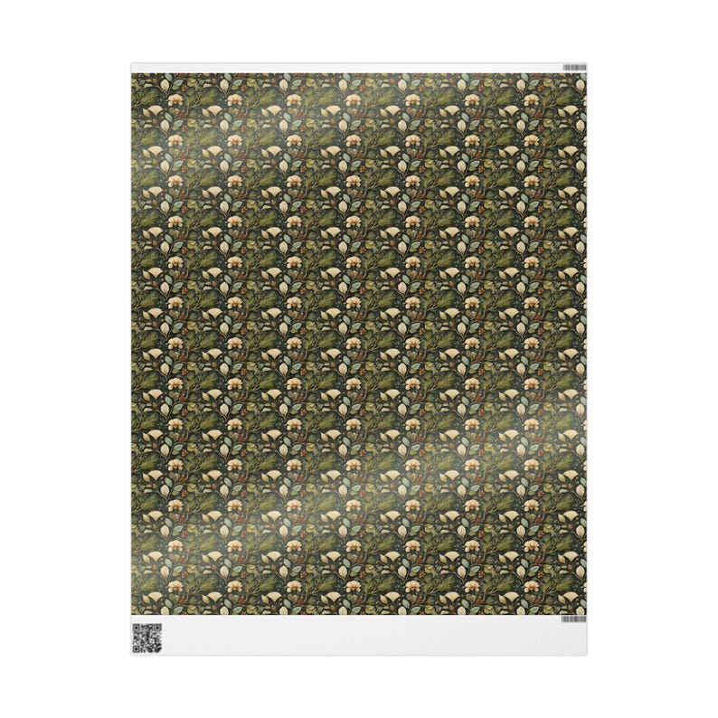 Botanical Wrapping Paper: Elegant Floral Gift Wrap, Green Earth Tones image 9