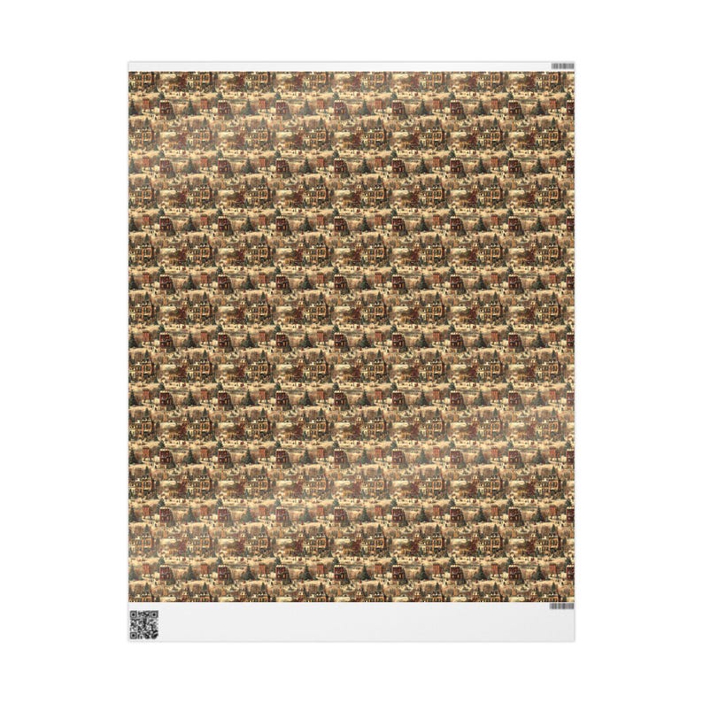 Victorian Winter Village Christmas Wrapping Paper: Nostalgic Snowy Scene image 9
