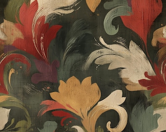 Autumn Floral Wrapping Paper: Antique Botanical Design, Rustic Harvest