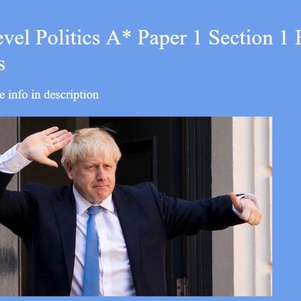Edexcel A Level Politics essay plan document paper 1 A* material