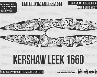 Kershaw Leek 1660Scrolldesign,svg,laserdatei,laserschnitt,lasergravur,faserlaser,gravurdesign,