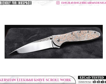 Kershaw Lauch Messer Schriftrolle Gravur Design (svg, dxf, ai, png)
