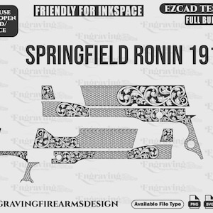 SpringField1911 Ronin Pattern&Scroll Svg,lasercut,laserengraving,fiberlaser,engravingfiles,laserpattern,engravingdesign,engravingpattern