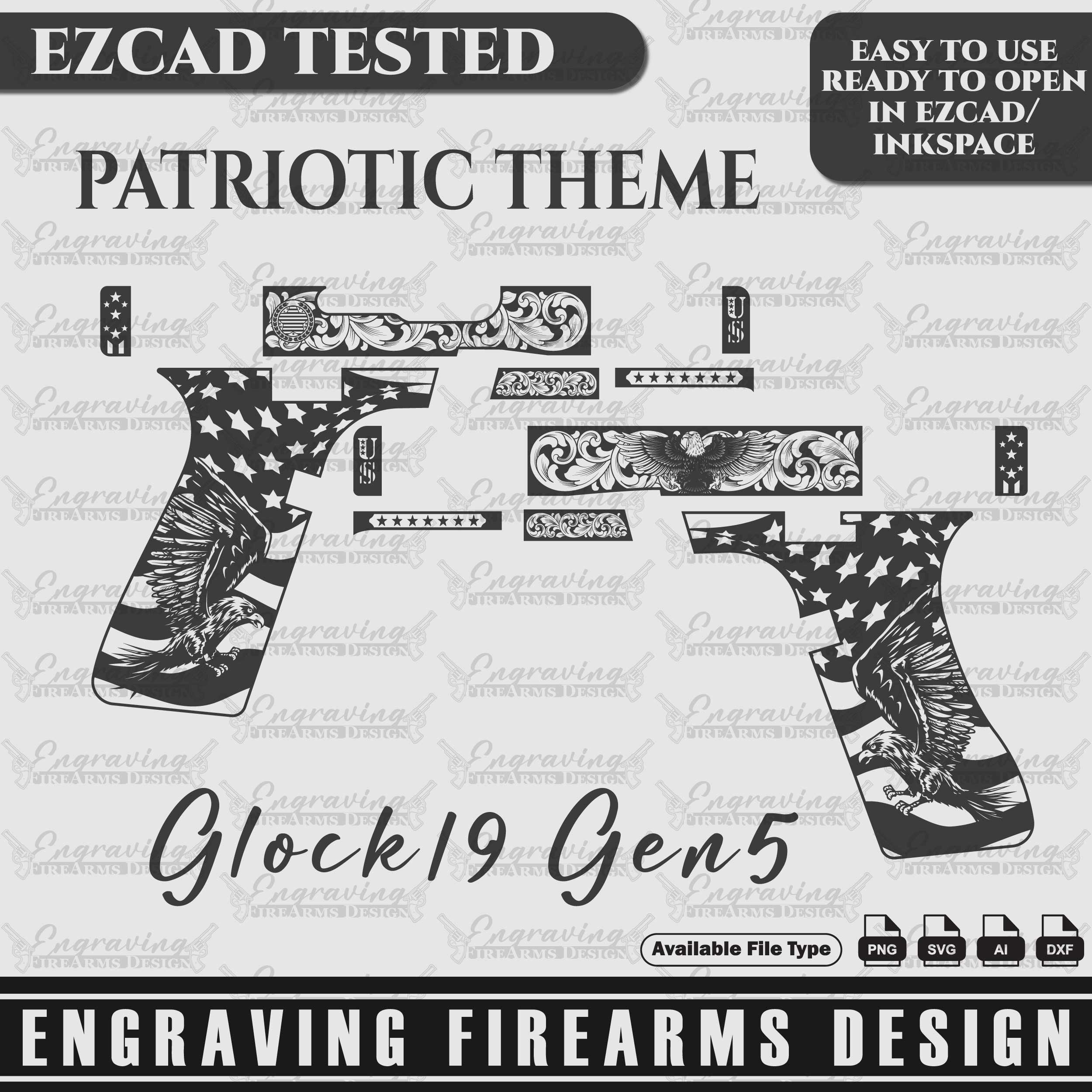 Engraving Firearms Design Glock19 Gen5 Patriot Design - Etsy