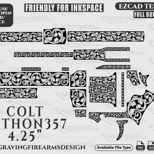ColtPython 4,25 po. svg, découpe laser, gravure laser, laser fibre, fichiers de gravure, motif laser, gravure, motif de gravure, art métallique