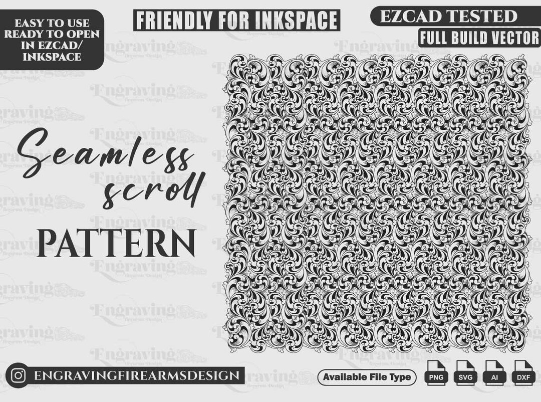 Seamless Scroll Pattern Svg,lasercut,laserengraving,fiberlaser ...