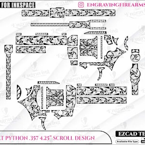 Colt Python 357 4.25 Inch Scroll Design: Laser Cut Files (SVG, Ai, Dxf)