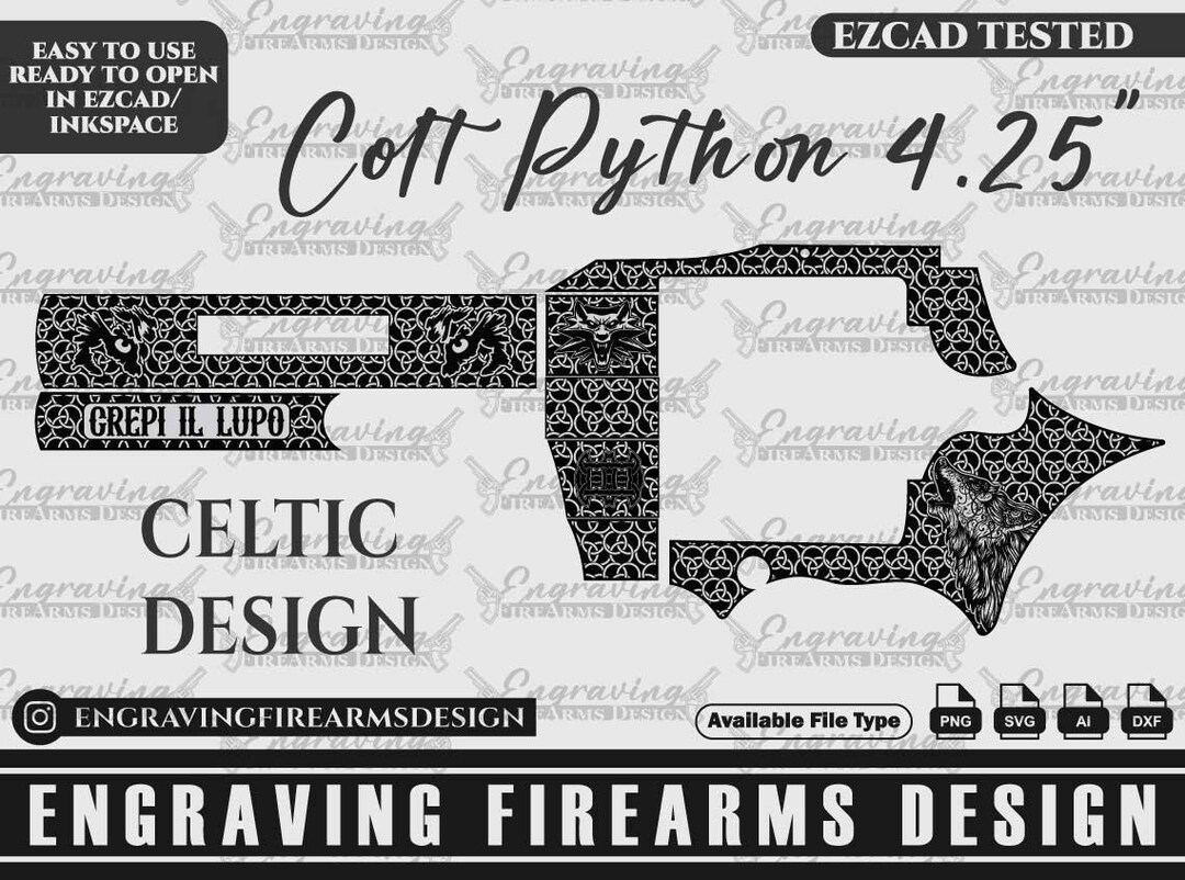 Engraving Firearms Design Colt Python 4.25 Inch Celtic Design - Etsy