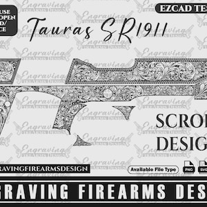 Engraving Firearms Design Tauras SR1911 Scroll Design with Versace pattern
