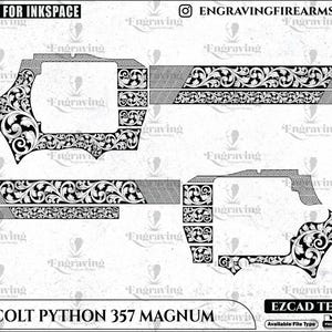Colt Python 357 6Inch Scroll Design: Laser Cut Files (SVG, Ai, Dxf)