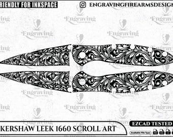 kershaw lauch messer blättern arbeit lasergravur design, blättern punzieren dateien, messer blättern svg,dxf,ai,png, blättern gravieren