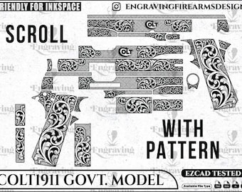 Tisas Colt1911 Mechanical Gear Pattern Laser Engraving Design
