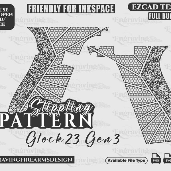 Stippling Pattern Template SVG Glock23 Gen3,lasercut,laserengraving,fiberlaser,engravingfiles,laserpattern,engravingdesign,engravingpattern