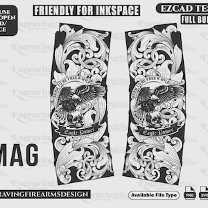 May include: Black and white digital design featuring a stylized eagle with the text "Born to be free & wild" and "Eagle Power".