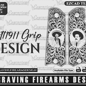 Engraving Firearms Design  Colt1911 Grip Pancho Villa Design