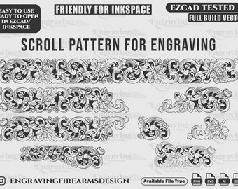 Engraving Firearms Design Scroll Pattern Design svg,lasercut,engravingfiles,scrolldesign,engravingdesign,engravingpattern,metalart