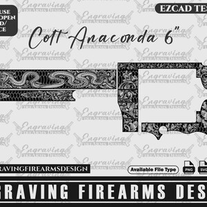 Gravur Schusswaffen Design Colt Anaconda 6in Schriftrolle mit Schlange