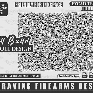 Könnte beinhalten: Schwarzweißes florales Scroll-Design, bereit zum Öffnen in EZCAD oder Inkspace. Vollständiger Build-Vektor, kompatibel mit Inkspace. Verfügbare Dateitypen: PNG, SVG, AI, DXF.