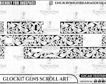 Glock17 Gen5 Schriftrolle Svg, Lasercut, Lasergravur, Faserlaser, Gravurdateien, Lasermuster, Gravurdesign, Gravurmuster, Metallkunst