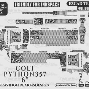 Colt Python 357 6 Inch Scroll Design: Laser Cut Files (SVG, Ai, Dxf)