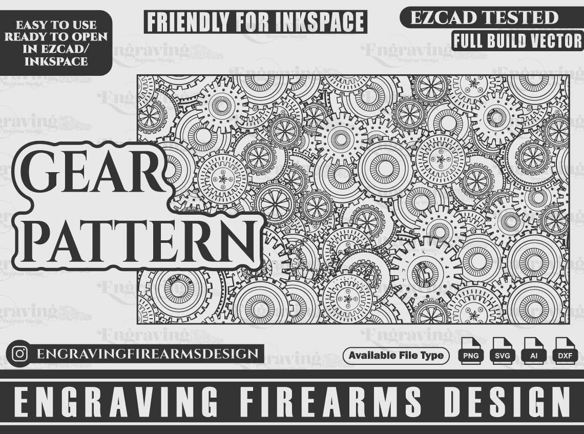 Steampunk Gear Pattern Svg Design,laser Engraving,laser Cut,laser
